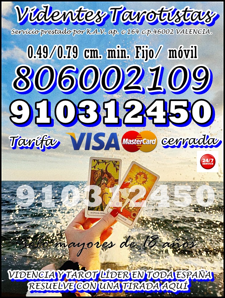 TAROTISTAS REALES CLARAS 806 Coste min.0,42/0,79 cm € min.